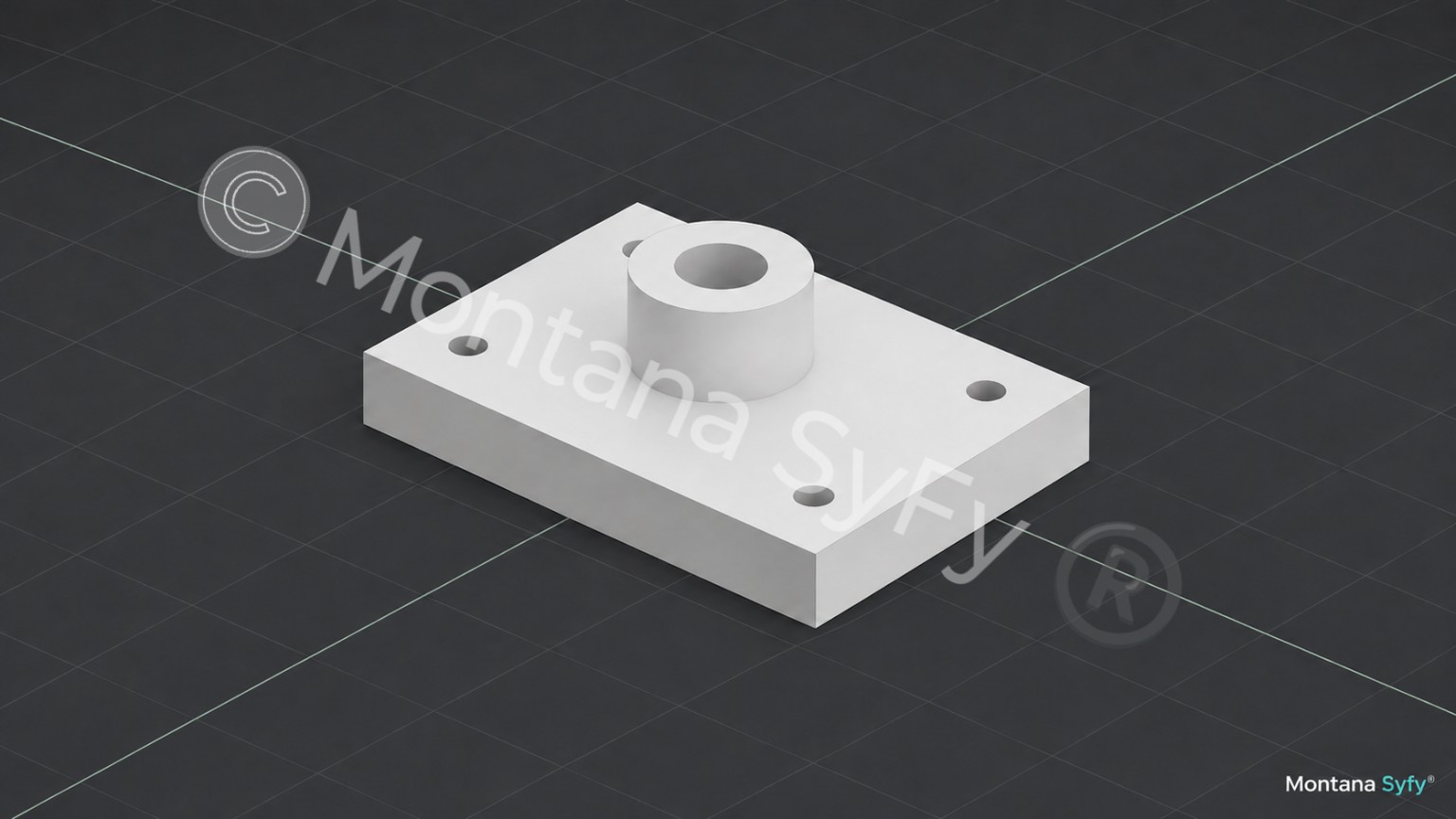 Mounting plate modeled in KerrfCAD
